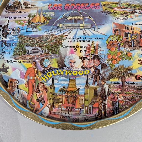 vintage decorative tin plate - los angeles - Picture 6 of 7